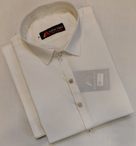 Milky White - Kameez Shalwar - Wash n Wear Fabric