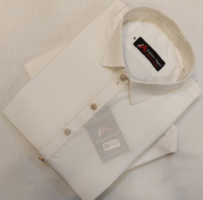 Milky White - Kameez Shalwar - Wash n Wear Fabric