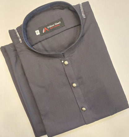 Charcoal Grey - Kurta Pajama - Egyptian Cotton - Fabric