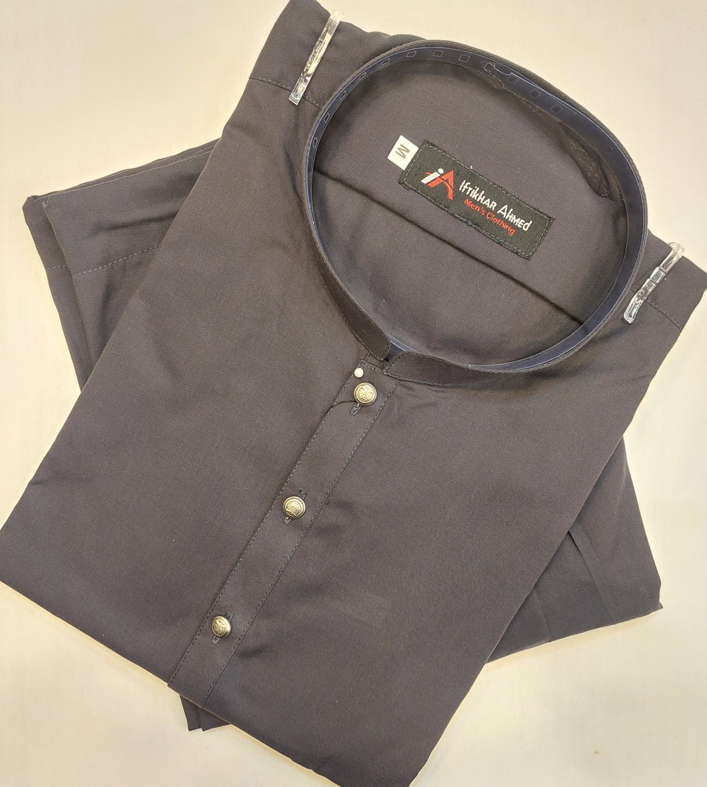 Charcoal Grey - Kurta Pajama - Egyptian Cotton - Fabric