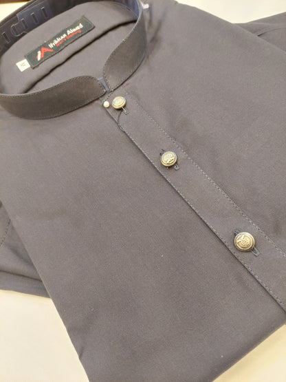 Charcoal Grey - Kurta Pajama - Egyptian Cotton - Fabric
