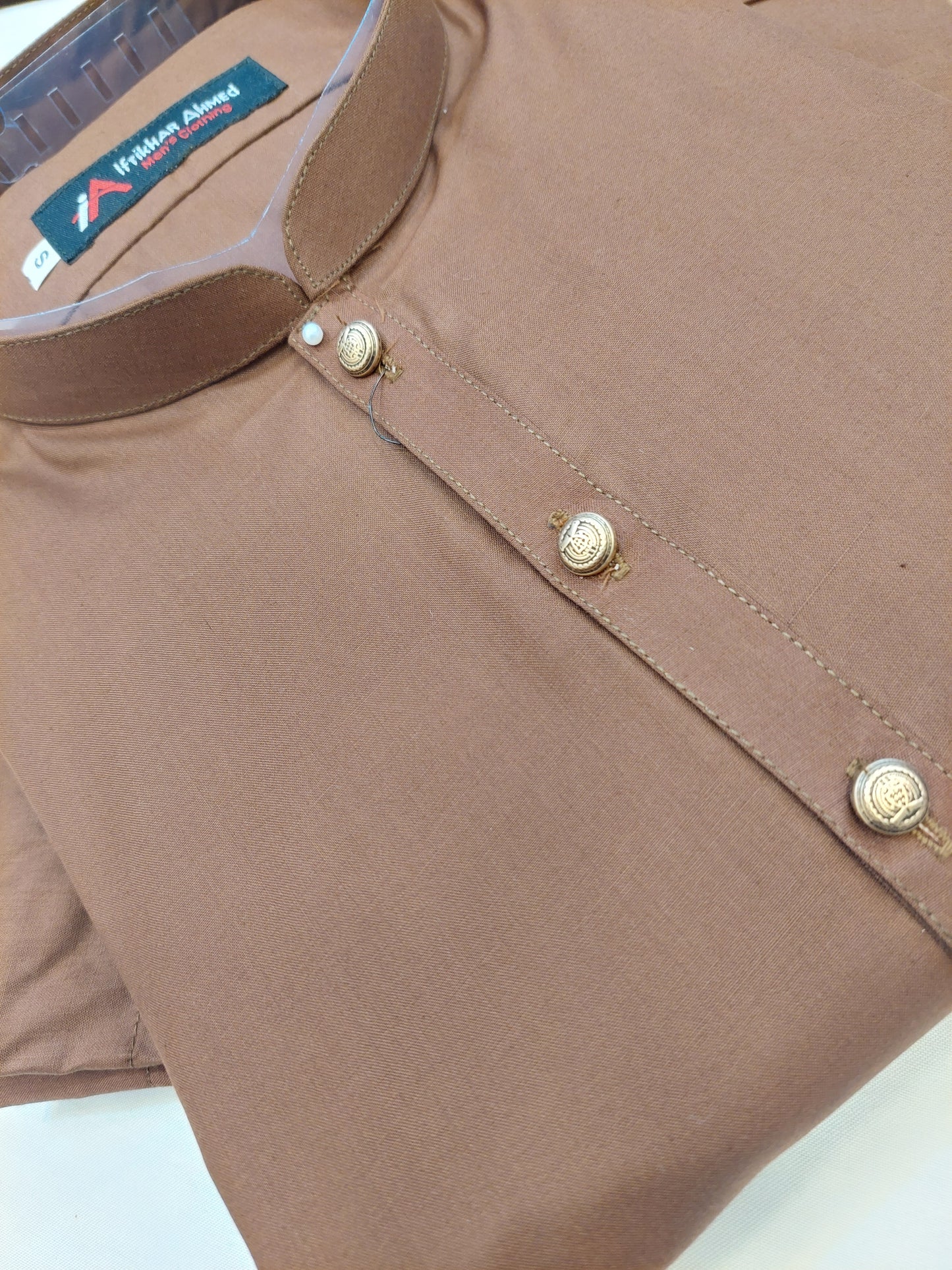 Brown - Kurta Pajama - Egyptian Cotton - Fabric