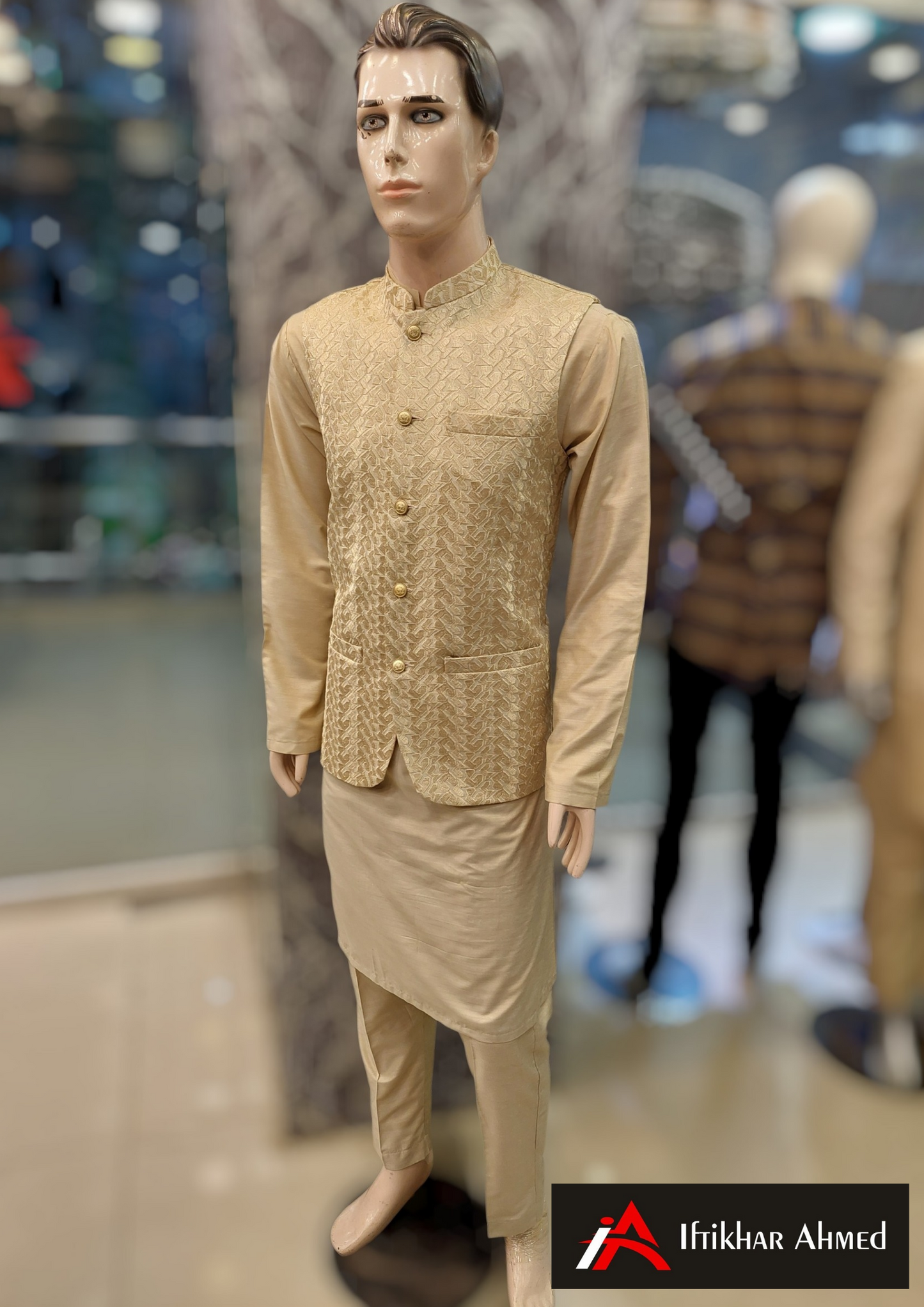 Light Fawn with Fawn Embroidery - Waist Coat – Masoori Fabric