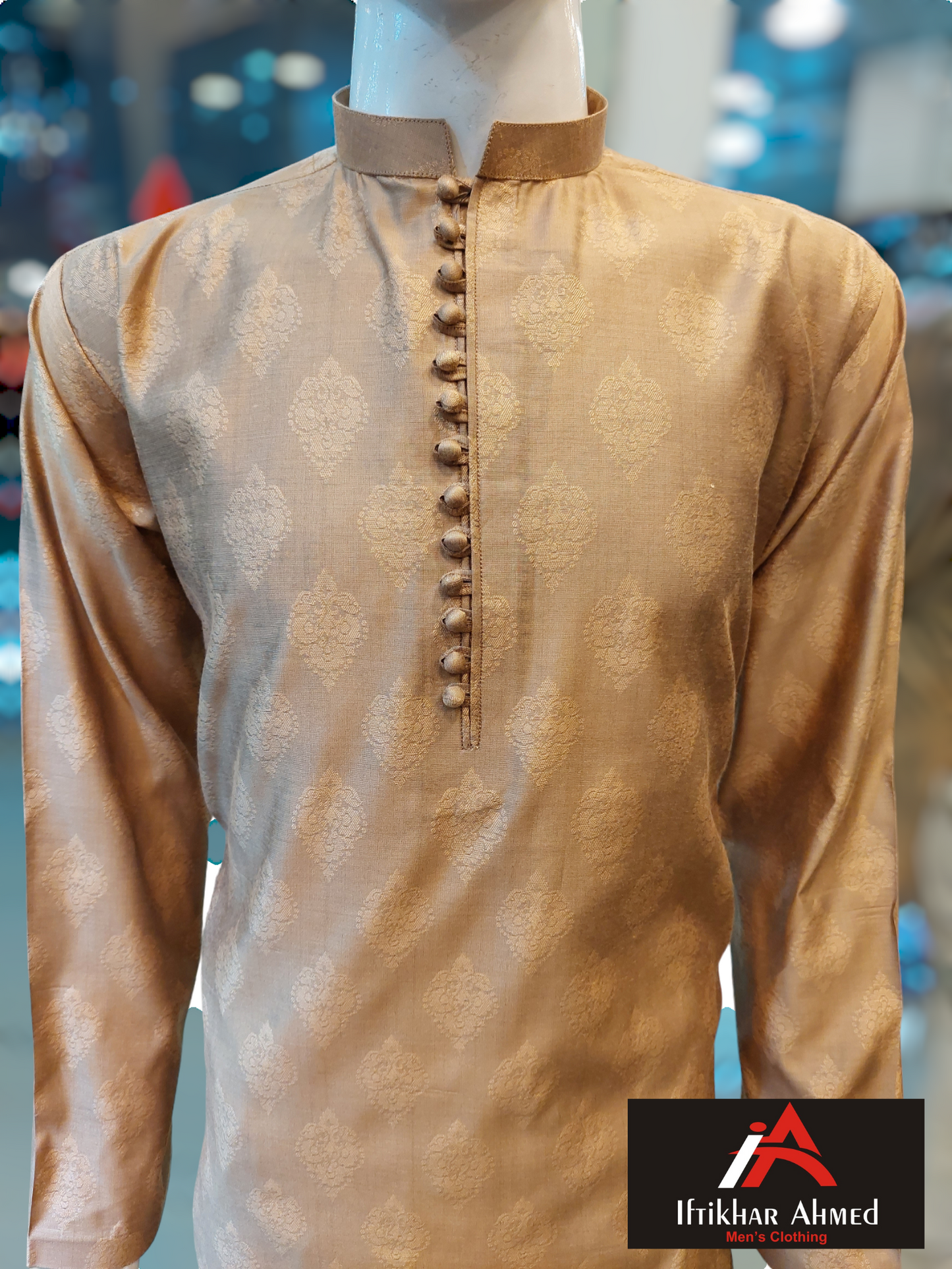 Light Golden Kurta - Jaykart Embose