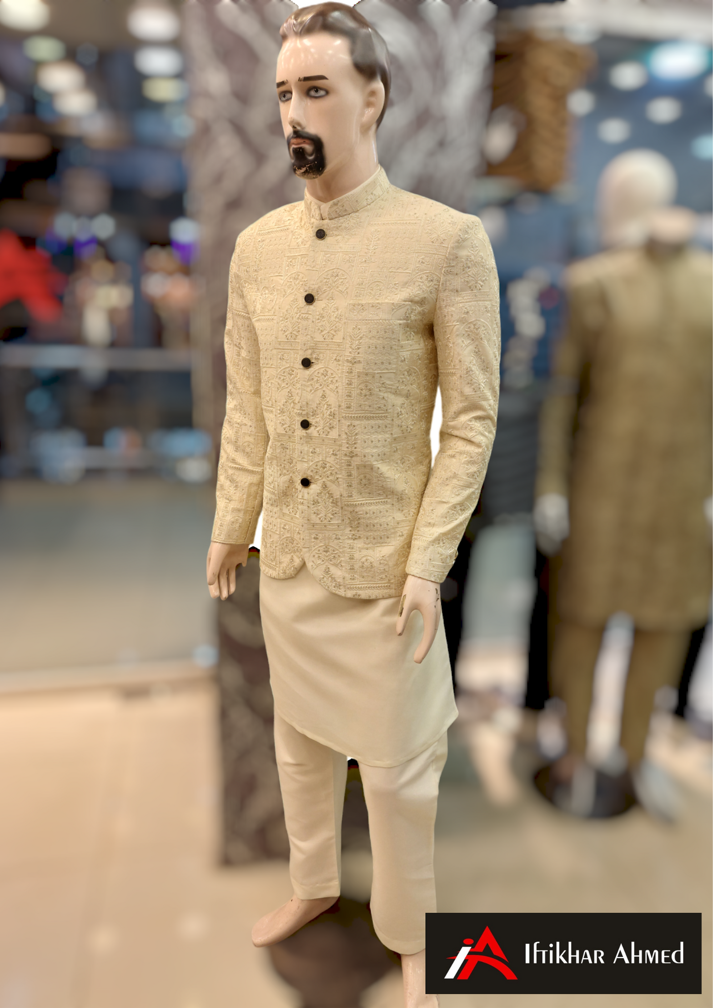 Cream Prince Coat - Masoori Fabric