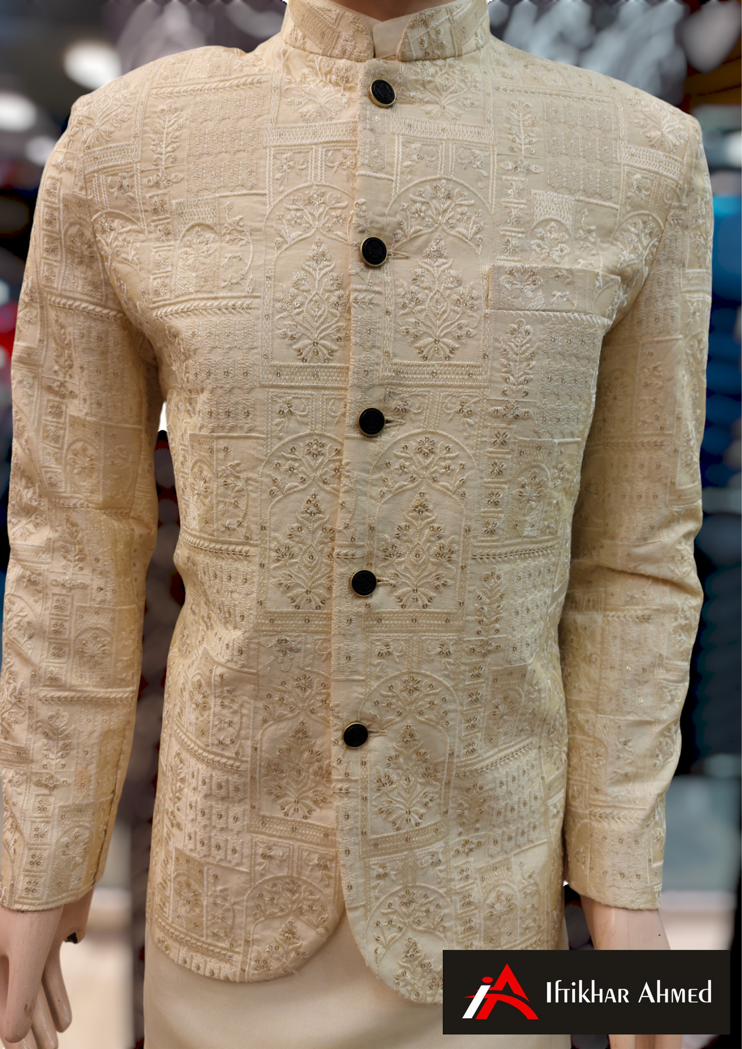 Cream Prince Coat - Masoori Fabric