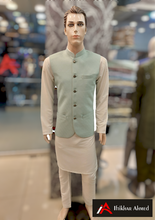 Sea Green - Waist Coat – Fabric - Crab Suiting