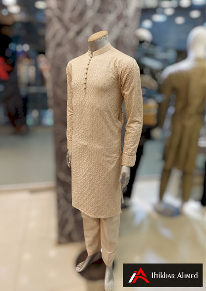 Tea Pink - Kurta Pajama - Masoori Sequence Work - Cotton Silk Fabric