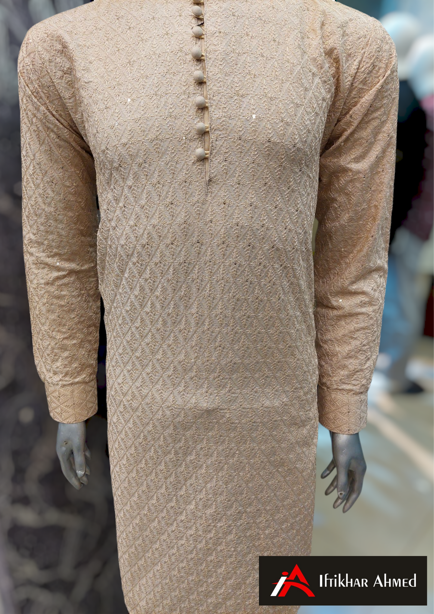 Tea Pink - Kurta Pajama - Masoori Sequence Work - Cotton Silk Fabric