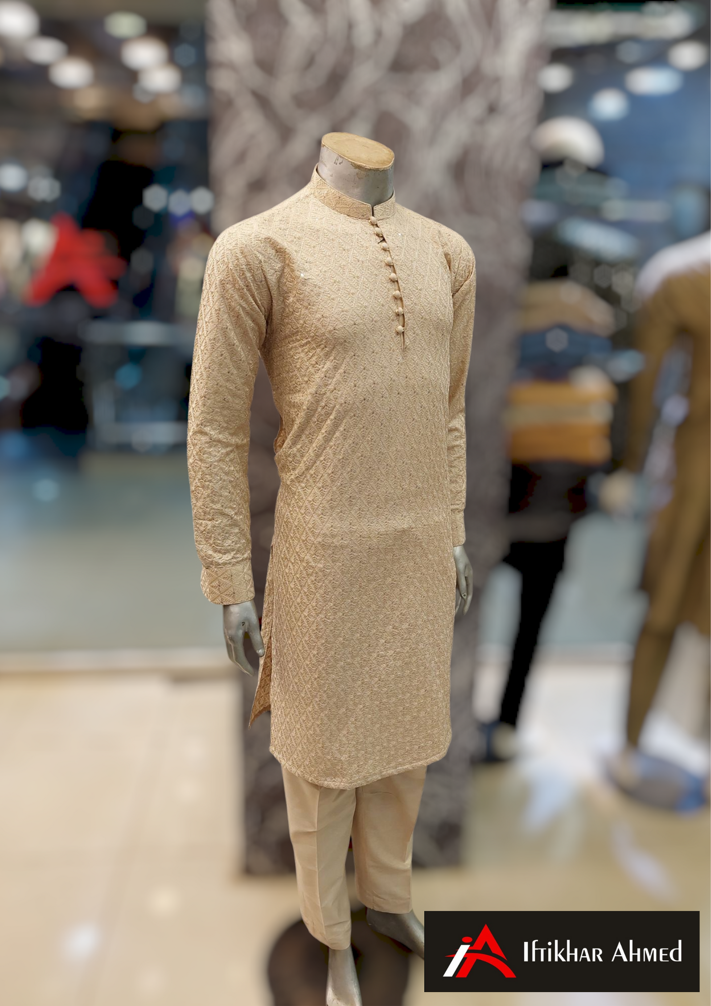 Tea Pink - Kurta Pajama - Masoori Sequence Work - Cotton Silk Fabric